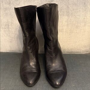 Nine West Black Leather Ankle Boots